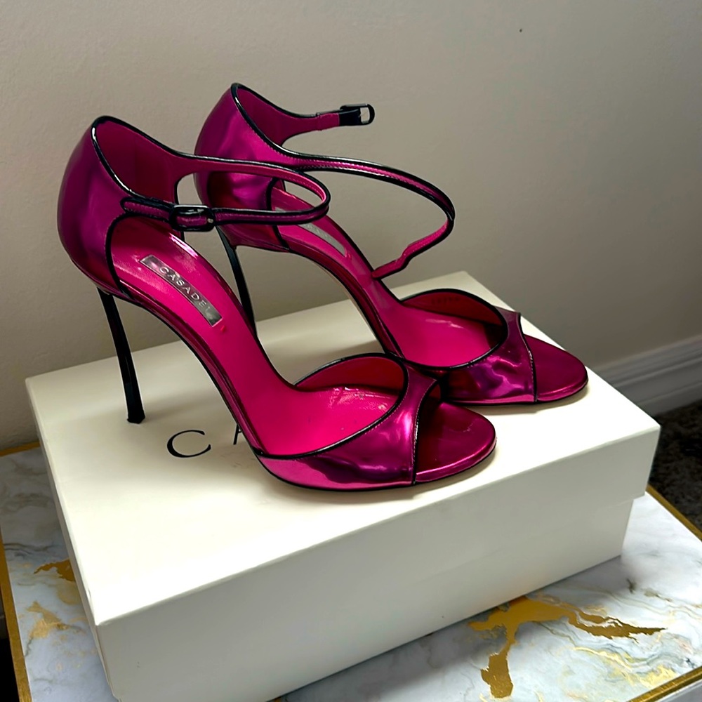 Stunning pair of stiletto sandals!  Size 10. Lightly used. Casadei- Italian